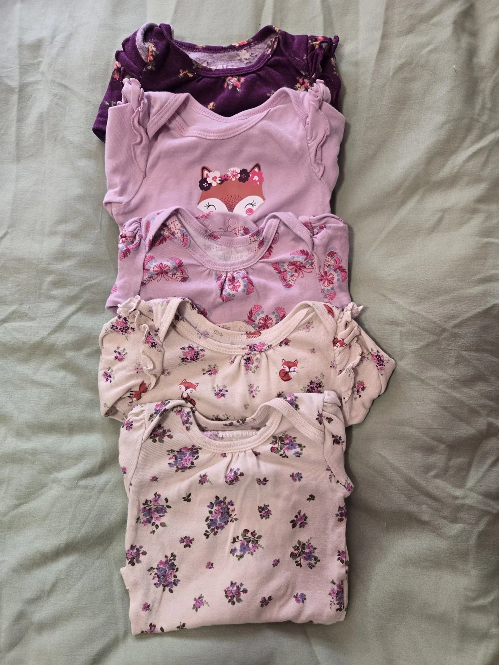 HUGE BUNDLE Carter's, Gerber, Baby Place, Baby Girls Onesies